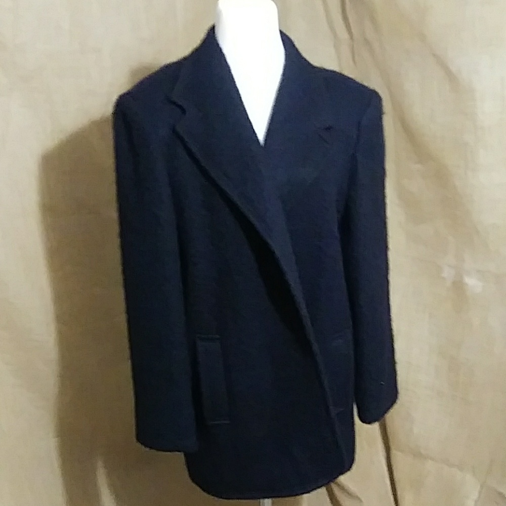 Classic Black Reil Brand Vintage Wool and Mohair Coat Size 12ish?